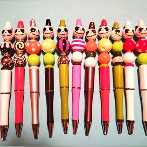 All 11 pens for $15 Jack Skellington beaded pens